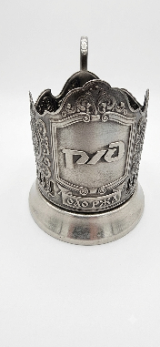 Подстаканник никелированный с чернением Кольчугино (РЖД)